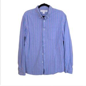 NWOT Old Navy Everyday Shirt Slim Fit Blue and Pink Stripe Button Up